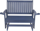 HIPS Patio Glider with Cup Holders, Durable Poly Lumber Material, All-Weather Resistant - Photo 9