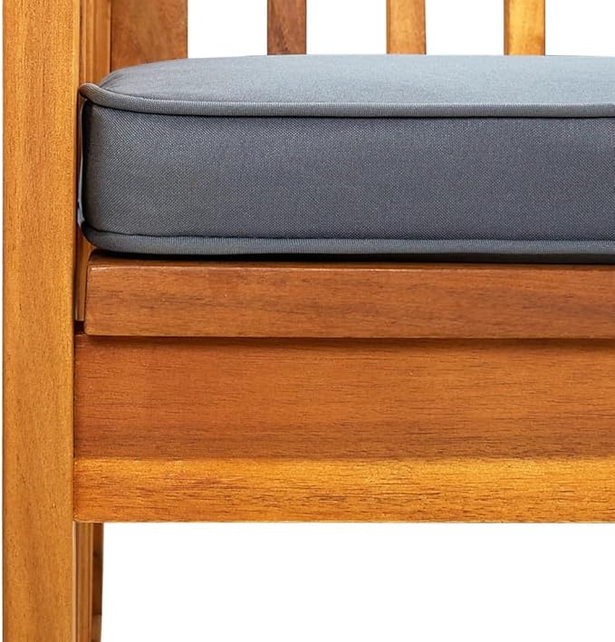 Farmhouse Style, Patio Bench,Garden Bench,Park Bench,Outdoor Bench, Front Porch Chair,Suitable for Garden,Patio,Porch, Poolside,Balcony,Lawn,Park,Deck,with Cushion 46.9" Solid Acacia Wood