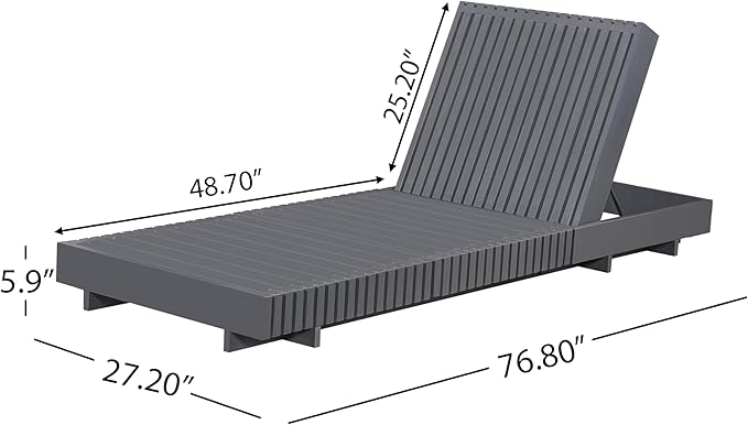 Christopher Knight Home Habery Acacia Wood Chaise Lounge Chair Outdoor with Triple Folds Cushion - Photo 2