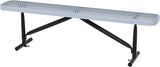6 Ft Metal Park Benches for Outside, Outdoor Backless Bench with Thermoplastic Coating, Portable Frame - Photo 1
