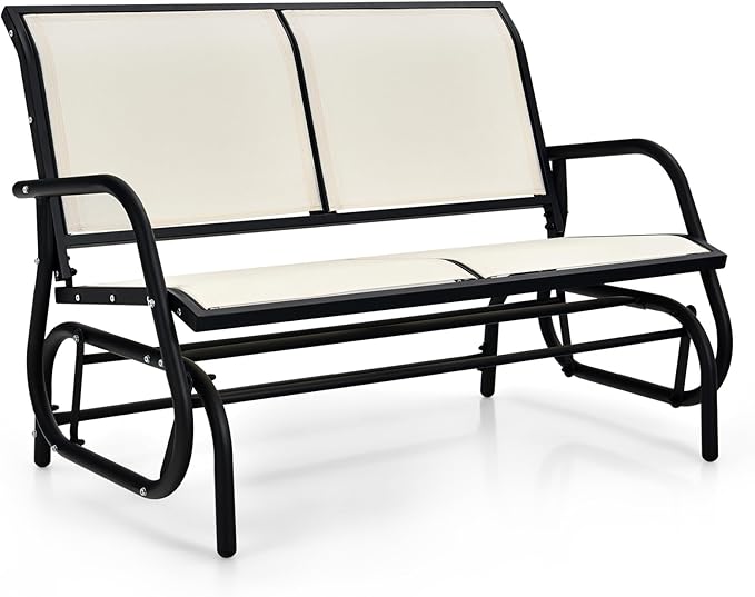 DORTALA 48'' Outdoor Patio Swing Glider Bench Chair, Cozy Patio Bench for 2 People - Photo 1