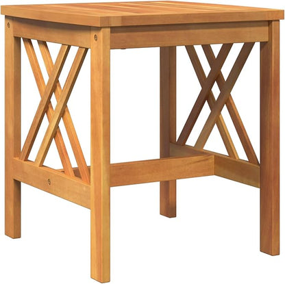 Outdoor Side Table, Solid Acacia Wood End Table for Patio, Garden, or Backyard, 18-Inch Small Round Side Table with Oiled Finish, Weather-Resistant Accent Furniture for Drinks and Books