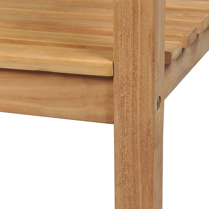 Teak Wood Garden Bench 89.8in Outdoor Seating for Porch Patio, Oiled Brown Rustic Backyard Furniture, 4-Person Dining Bench, Solid Hardwood, Assembly Required, for Garden & Terrace