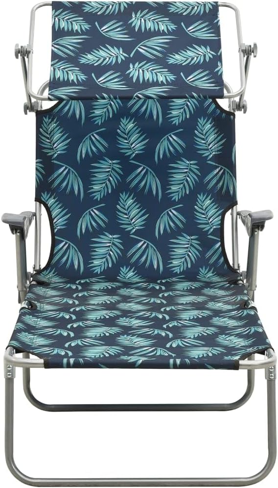 Foldable Sun Lounger with Canopy, Outdoor Sunbed with Adjustable Backrest - Photo 3