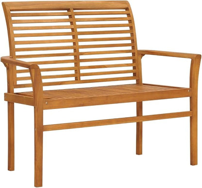 (Lightning Delivery) Outdoor Chair Cushions,Comfortable Outdoor Seating Patio Chair Cushion,Patio Furniture Garden Bench Patio Bench with Beige Cushion 44.1" Solid Teak Wood