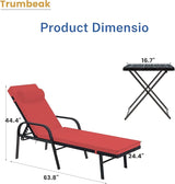 Patio Chaise Lounge Set 3 Pieces Pool Lounge Chairs - Photo 6