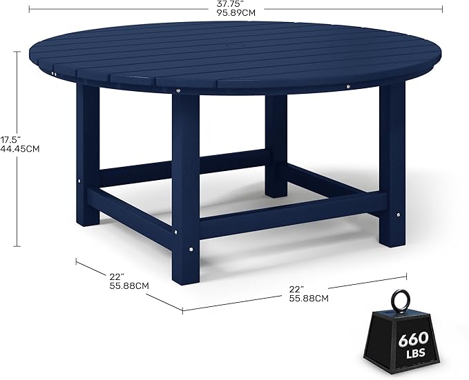 Costaelm Patio Conversation Table, Tatio Accent HDPE Outdoor Weather Resistant - Photo 2