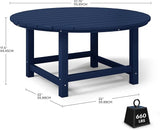 Costaelm Patio Conversation Table, Tatio Accent HDPE Outdoor Weather Resistant - Photo 2