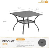 VICLLAX 37.8" Square Outdoor Patio Table, All Weather Metal Outdoor Dining Table for Lawn Garden - Photo 3