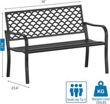 On Shine Outdoor Garden Bench Cast Iron Steel Outdoor Bench Clearance Weatherproof Metal Park Bench for Porch, Yard - Photo 3