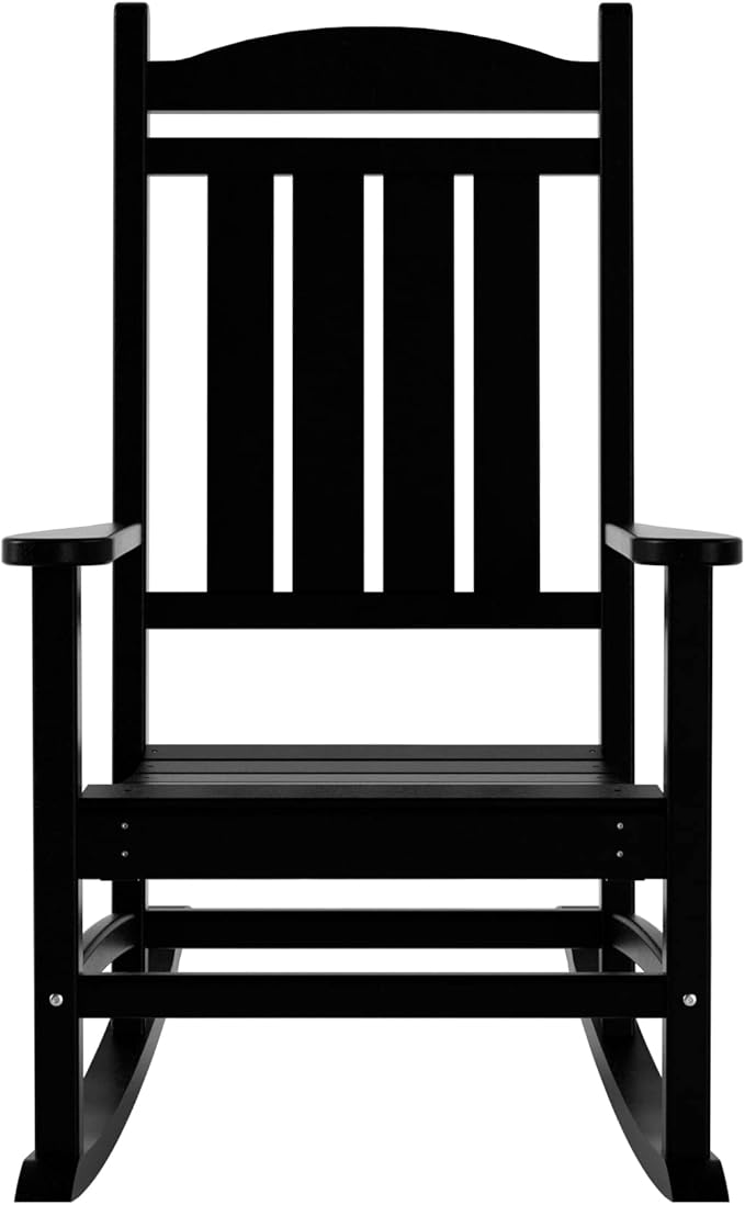 WestinTrends Malibu Outdoor/Patio Rocking Chair, Black