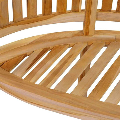 Solid Teak Wood Garden Bench Banana Shape 20.1 x 78.7 x 33.9 Inches Warm Brown Indoor Outdoor Bench for Patio Garden Living Room Seats 3