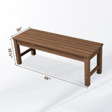 Psilvam 2-Person Outdoor Poly Lumber Patio Backless Bench, Fade-Resistant & Odor-Free Poly Lumber Patio Furniture - Photo 3