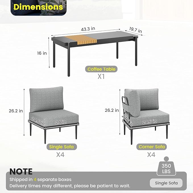 Sundale Outdoor 9 Pieces Patio Furniture Set - Photo 2