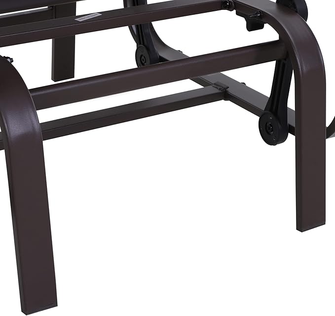 Outsunny Outdoor Glider Chair, Gliders for Outside Patio with Smooth Gliding Mechanism and Lightweight Construction for Backyard, Brown