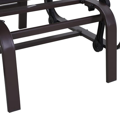 Outsunny Outdoor Glider Chair, Gliders for Outside Patio with Smooth Gliding Mechanism and Lightweight Construction for Backyard, Brown
