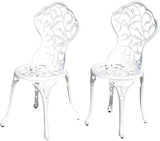 KAILI Rose Garden Cast Aluminum Bistro Chairs, Decorative Outdoor Patio Seating, Set of 2 - Photo 6