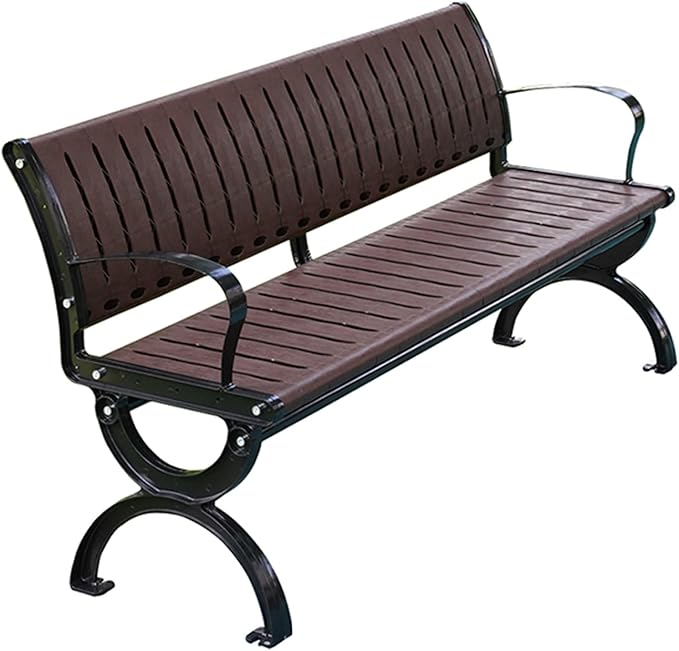 Outdoor Bench, Garden Bench, Metal Bench with Wide Armrests and Backrest, All-Weather Patio Bench for Garden, Porch, Backyard and Park, Easy Installation,Bench Chair(120cm/47.2in)