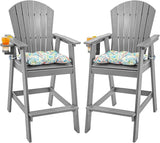 Sundale Outdoor Tall Adirondack Chairs Set of 2, 30 Inch Seat Height Patio Adirondack Bar Stools - Photo 1