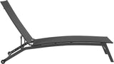 Crosley Furniture Weaver Reclining Sling Outdoor Chaise Lounge Chair with Wheels for Patio, Deck, and Pool, Charcoal - Photo 9