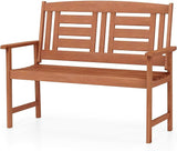 Byroce 2-Person Outdoor Bench, Solid Wood Patio Loveseat with Comfy Backrest & Armrest - Photo 1