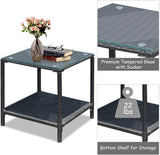 HAPPYGRILL 3 Pieces Rocking Bistro Set Outdoor Patio Rocking Chairs with Coffee Table - Photo 5