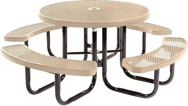 COATEDOUTDOORFURNITURE Heavy-Duty Portable Outdoor Picnic Table with Umbrella Hole - Photo 1