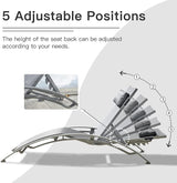 Domi Lounge Chair Set of 2, Aluminum Lounge Chairs for Outside with 5 Adjustable Positions - Photo 6