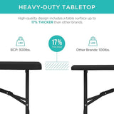 Best Choice Products 4ft Plastic Folding Table, Indoor Outdoor Heavy Duty Portable w/Handle, Lock for Picnic, Party - Photo 4