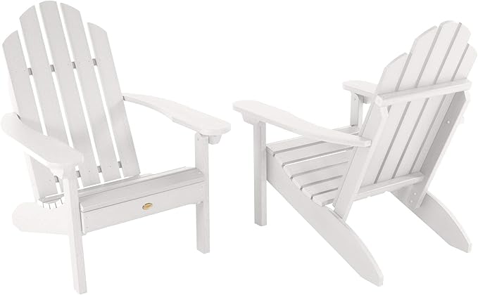 Highwood Classic Westport Adirondack Chairs, 2-Piece Set, White
