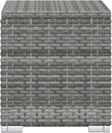 Sun Lounger with Cushion and Tea Table Poly Rattan Gray Poolside Chair Beach Chair for Outside Yard - Photo 8