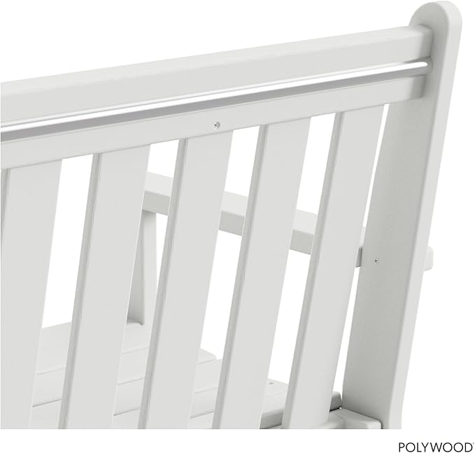 POLYWOOD Vineyard 60" Outdoor Patio Bench, White - Photo 7