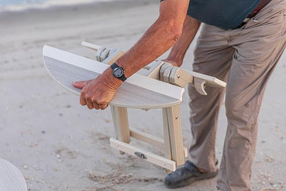 Amish-Made Surfboard Shaped Navy Blue Poly Folding Side Table