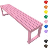 Outdoor Garden Bench 2-Person Metal Benches Patio Bench Weatherproof Park Seat Backless Chair Front Porch Seat Slatted - Photo 1