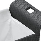 Patio Bench with Cushion Black 45.7"x18.1"x22.4" Poly Rattan Deck Bench Outdoor Bench Porch Bench Garden Bench for - Photo 7