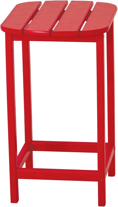 POLYWOOD SBT26SR South Beach 26" Counter Side Table, Sunset Red - Photo 1