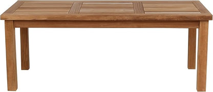 Teak Outdoor Coffee Table, Premium Grade A Teak Wood Patio Furniture, 24"X 48" Rectangular Table for Patio, Balcony, Lawn, Deck, Backyard, Terrace