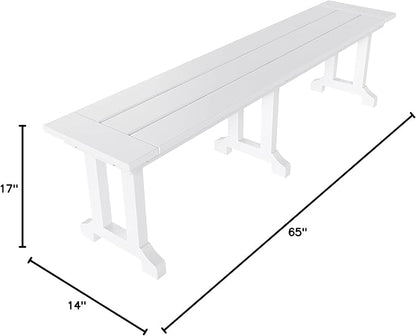 WO WESTIN OUTDOOR HDPE Laguna Trestle 65" Bench,White