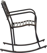 KINTNESS Outdoor Metal Rocking Chair Patio Rocking Bench with Cushion (1, 2-seat) - Photo 4