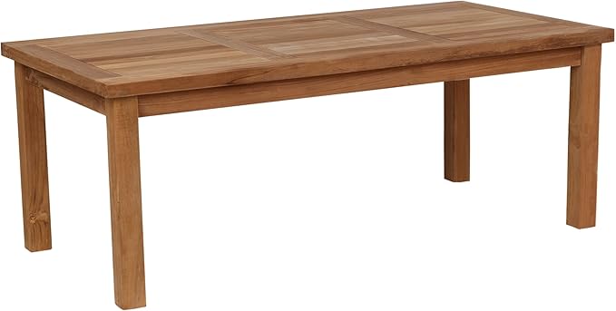 Teak Outdoor Coffee Table, Premium Grade A Teak Wood Patio Furniture, 24"X 48" Rectangular Table for Patio, Balcony, Lawn, Deck, Backyard, Terrace