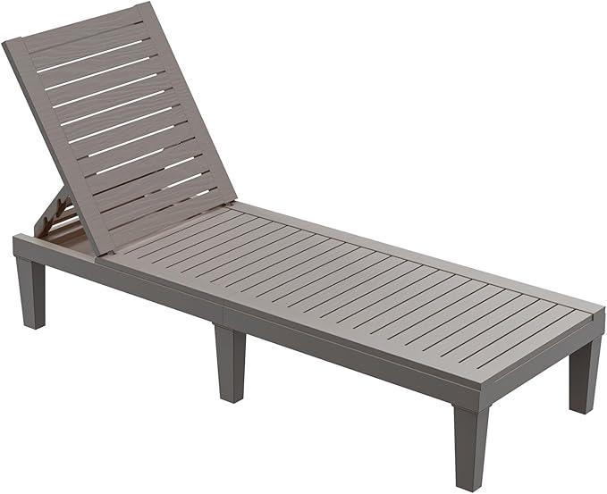 HOMSHADE Chaise Lounge Chair Outdoor - 5 Positions Adjustable Backrest, Waterproof, Easy Assembly - Photo 1