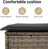 vidaXL Garden Sofa Grey PE Rattan Medium - Photo 6