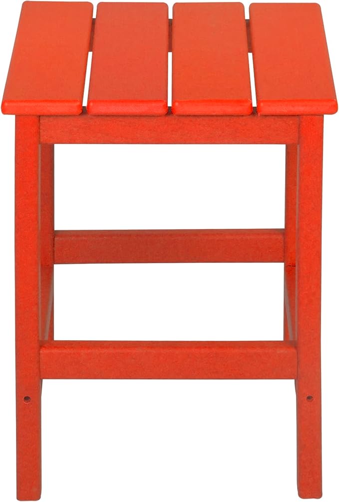 WO WESTIN OUTDOOR HDPE Laguna Outdoor Poly Adirondack Chair with Side Table, Red