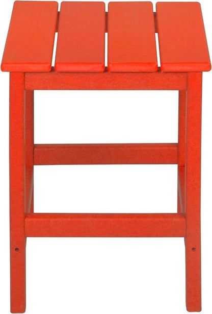 WO WESTIN OUTDOOR HDPE Laguna Outdoor Poly Adirondack Chair with Side Table, Red