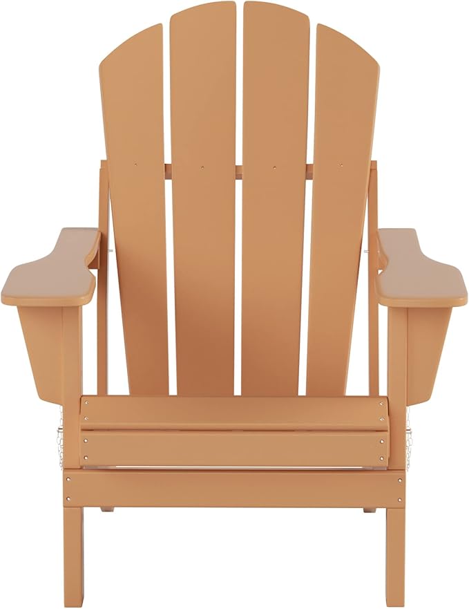 WO Home Furniture Adirondack Chairs Table Set of 3 PCS Outdoor Folding Chairs Coffee Table Weather/UV Resistant for Lawn - Photo 4
