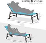 PURPLE LEAF 6-Piece Outdoor Chaise Lounge Oversized Pool Lounge Chairs with Easy-to-Move Wheels and Adjustable Backrest - Photo 3