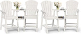 Ciokea Tall Adirondack Chairs Set of 4, HDPE Outdoor Adirondack Bar Stools with Double Connecting Tray - Photo 1