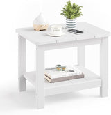18" Outdoor Side Table, 2-Tier Patio Side Table, Weather Resistant, Easy Assembled - Photo 1