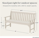 POLYWOOD Vineyard 60-Inch Bench, Sand - Photo 3