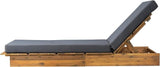 Christopher Knight Home Bard Patio Chaise Lounge Chair Outdoor, Acacia Wood Poolside Sun Lounger with 4-Thick Cushion - Photo 8